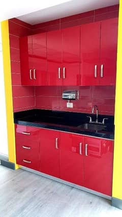 kitchen work & Wall drap cabin & Media wall &tv rack new design 0