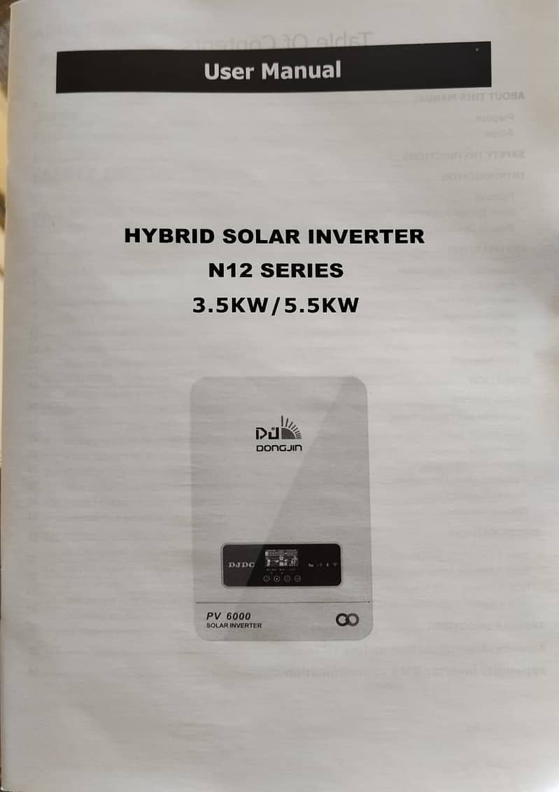 Dongjin PV6000 Off Grid Hybrid Solar Inverter 1 Year warranty Box Pack 9