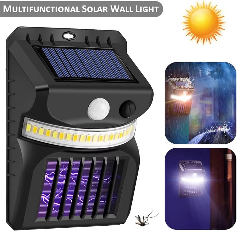 Solar Bug Zapper Wall Lamp, Solar Mosquito Zapper Killer, Waterproof 7