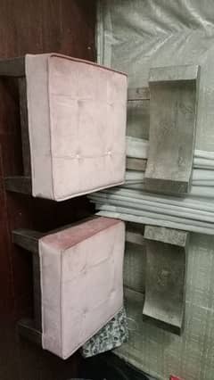 pair of grey pink chairs,ottoman versace,mirror,white satti