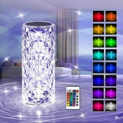 Rechargeable Rose Diamond Table Lamp with Wireless Remote