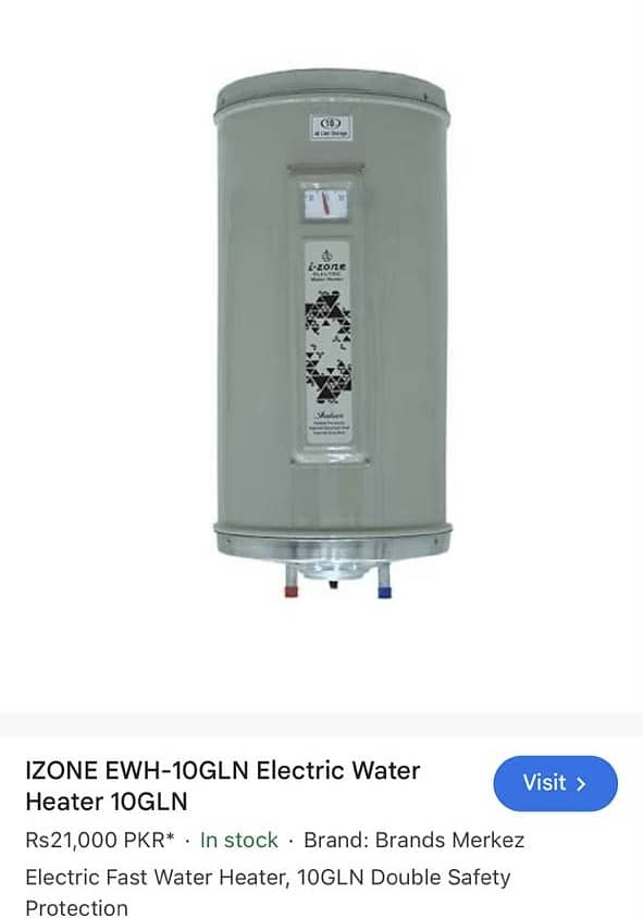 IZONE EWH-10GLN Electric Water Heater 10GLN 1