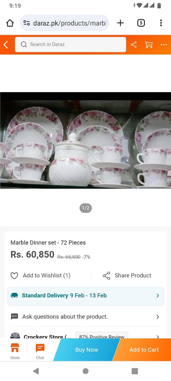 72 pics Marble dinner set for sale ,bilkul new set Bhai urgent sale 5