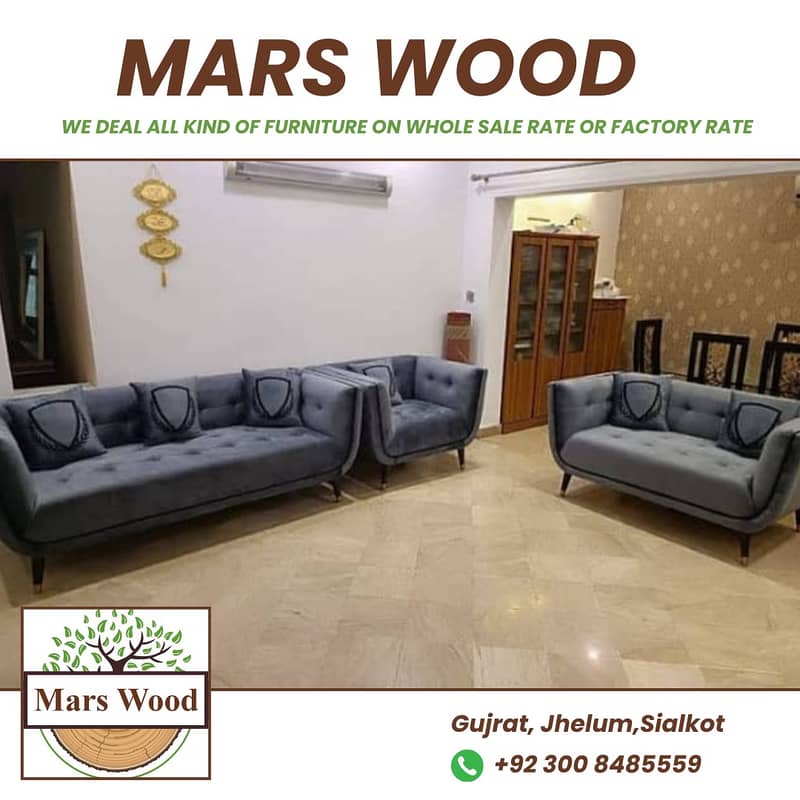 sofa set  / 6 seater sofa set / wooden sofa 2