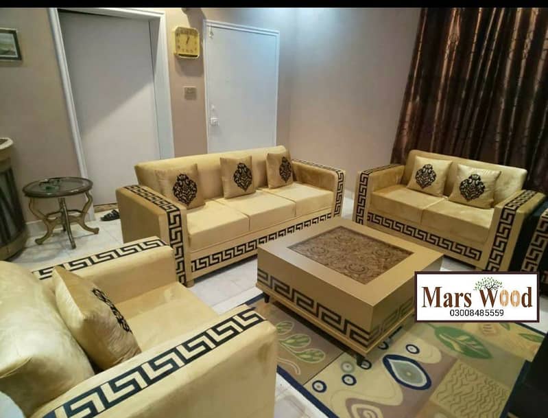 sofa set  / 6 seater sofa set / wooden sofa 4