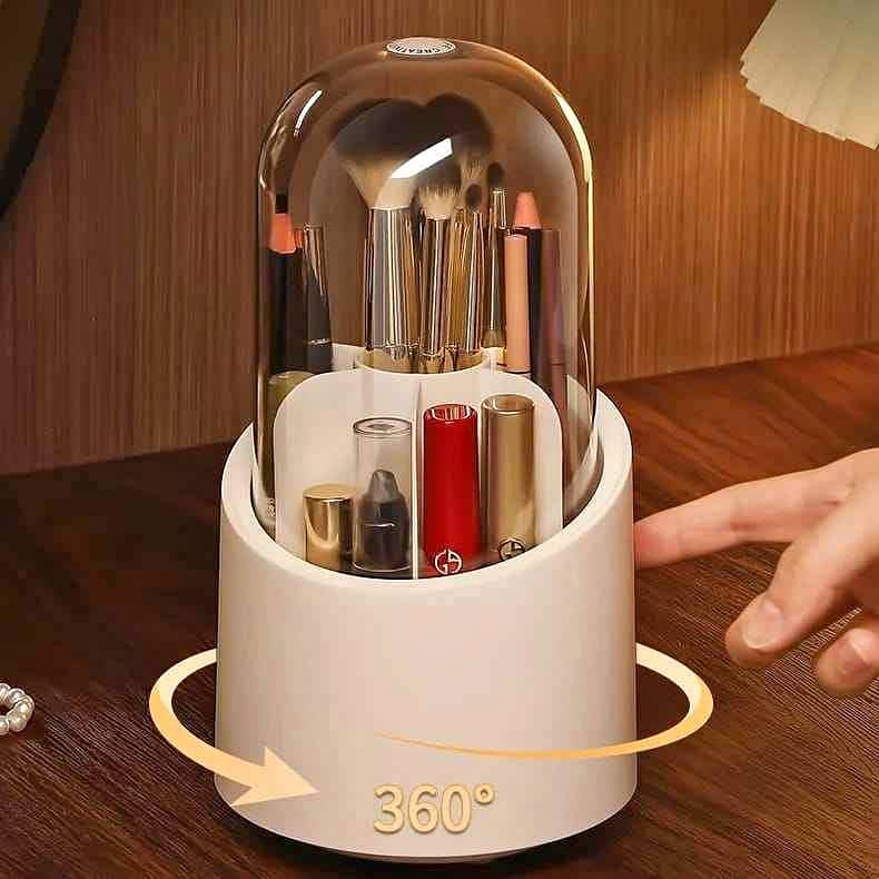 ROTATING COSMETIC BRUSH ORGANIZER. 1