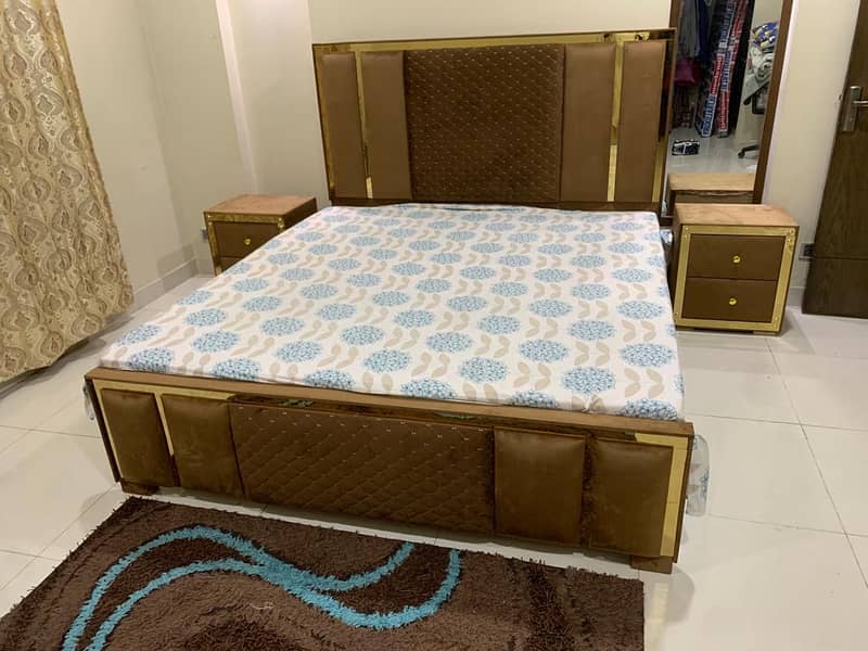 Bed Set /Wooden Bed/Poshish Bed se/Side Table /Dressing/Furniture 11