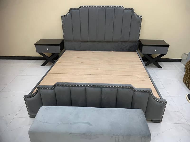 Bed Set /Wooden Bed/Poshish Bed se/Side Table /Dressing/Furniture 2