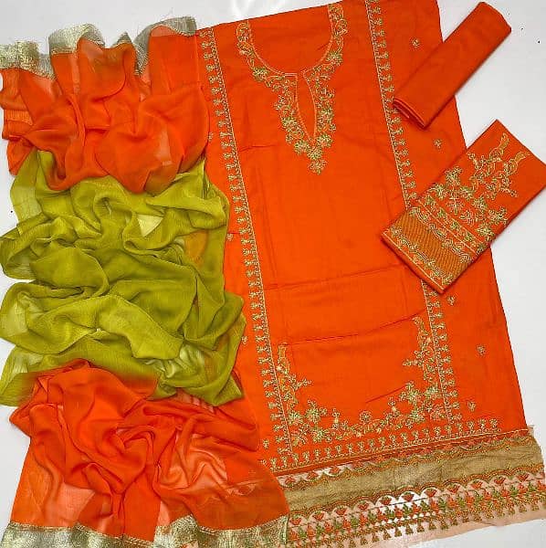 lawn 3 PC suit with bember shifon dupta 3