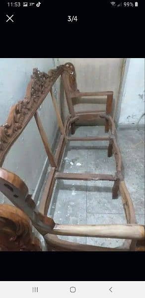 seven seater chinyoti wooden sofa set 1
