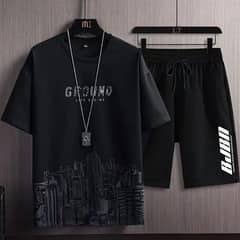 Men High Quality Polyster Printed Combo Of T-shirt And Shorts