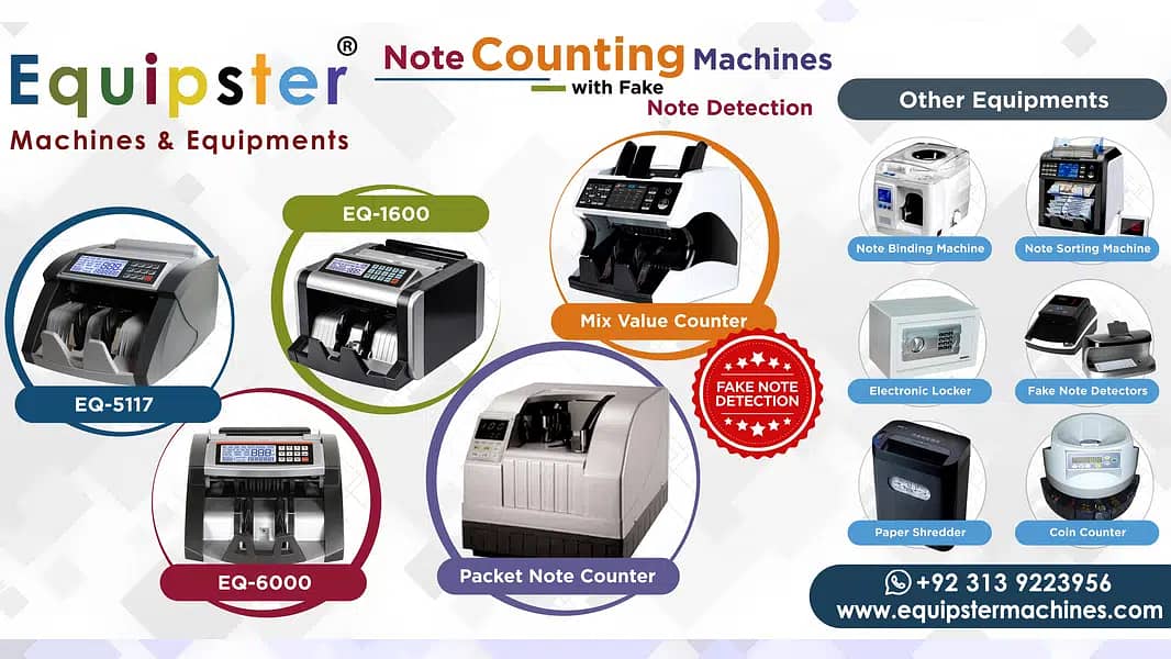 Cash Counting Machine with high accuracy of Fake Note Detection, note 8
