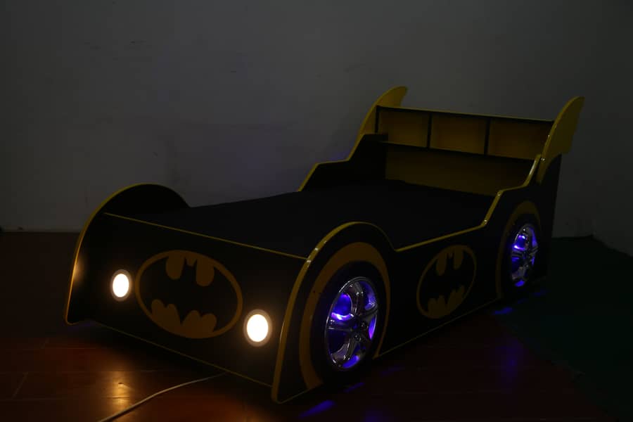 Batman shape Car Bed with light for Bedroom Sale in Pakistan 2