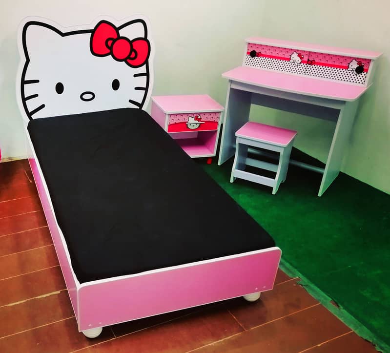 Hello Kitty Single Bed for Girls, New Style Kids Beds By Furnisho 0