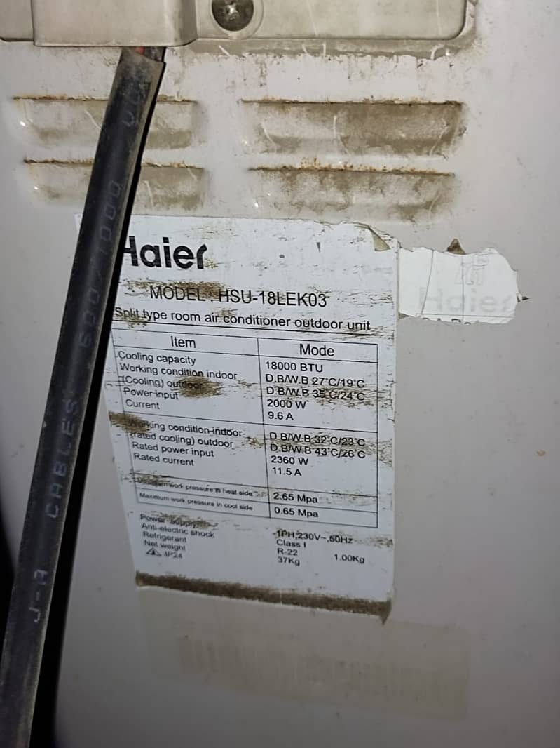 Haier Split Ac 1.5 Ton in 10/10 Condition 4