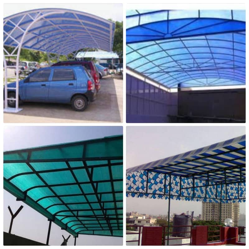 fiber glass shades Animal shelter - fiberglass conopy parking shades 0