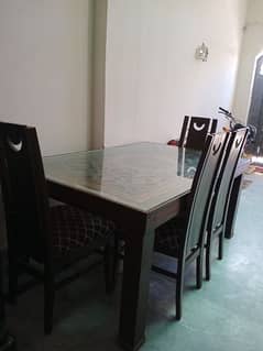 glass dining table with 4chairs