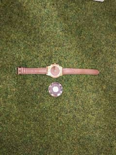 Luxury Pink Gold/Brown Leather Smartwatch - ZeTime Petite