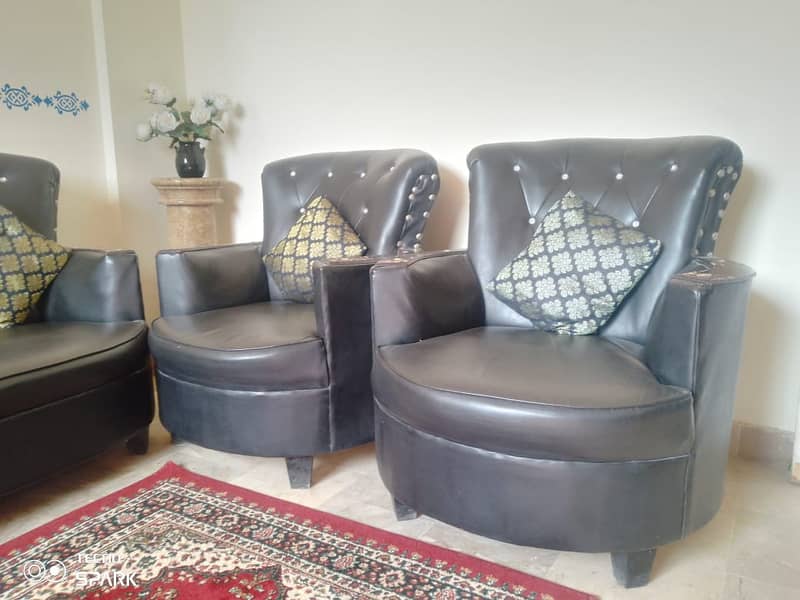 5 seater sofa set black color 1