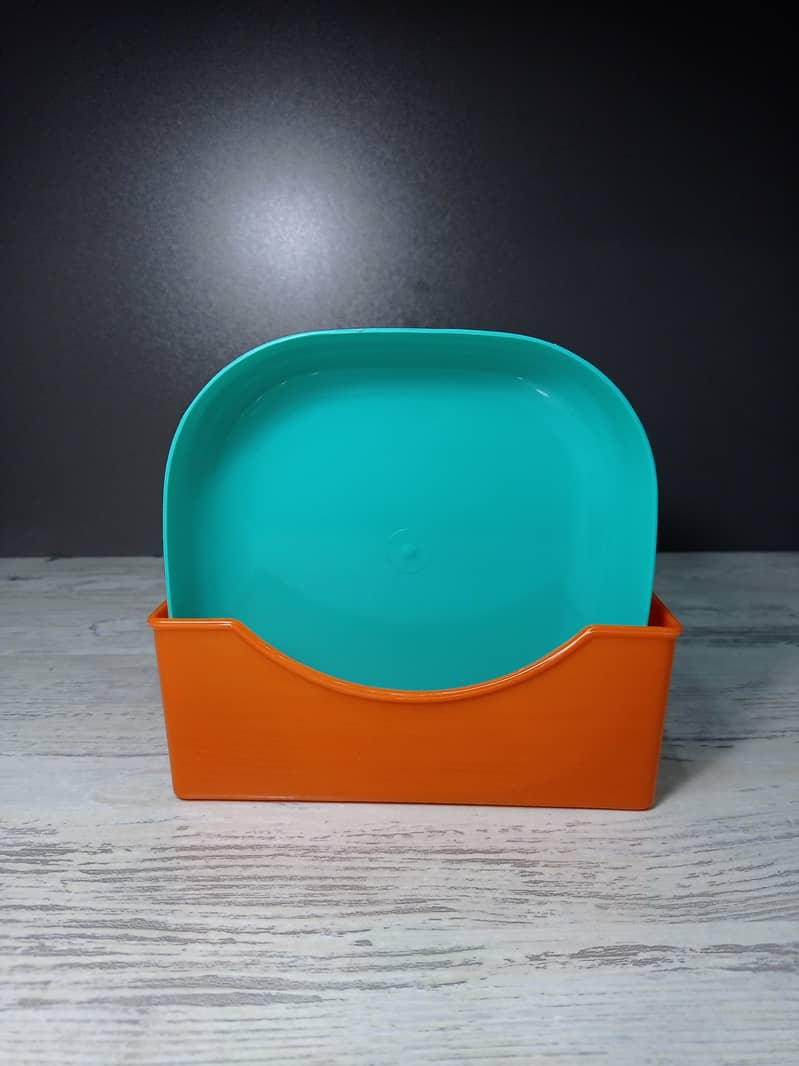 10PCS PLATES SET WITH HOLDER (RANDOM COLOURS) 8