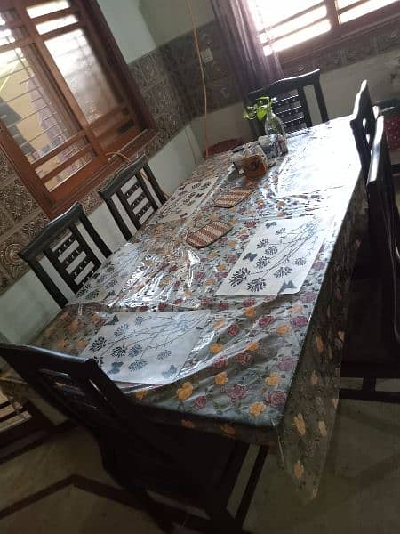 glass top 6 chairs dinning table 5