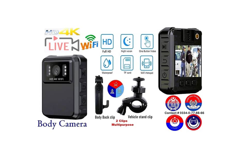 Police Body Camera Multi-Purpose 4K Video Recorder For Security Staff 1