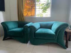 Green Velvet Sofa Set for Sale 0