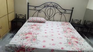 rod iron double bed queen size with mattress