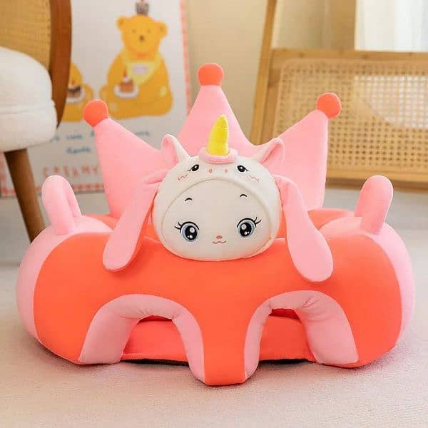 Learn to Sit with Back Support Character Baby Floor Seat Crown 1