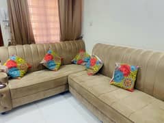 L shaped sofas in beige