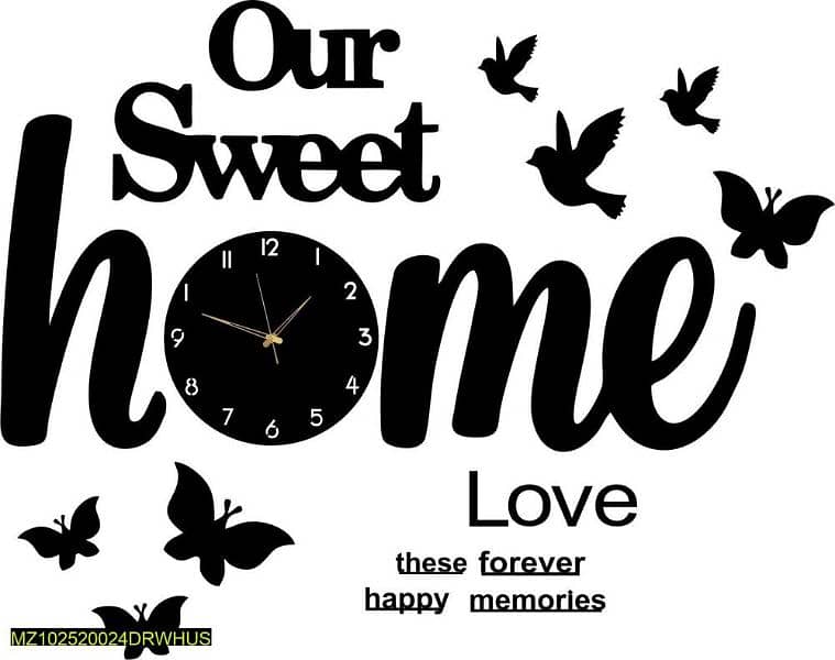 our sweet home and more designs wall clock 3d 1