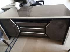 Executive Table And 2 Black Chair's For Sale 0