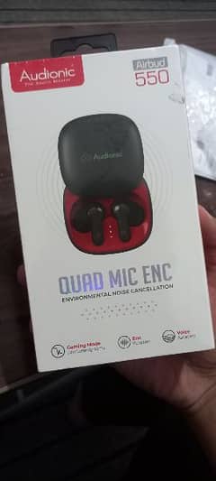 Audionic airbuds 550 flip open quad mic