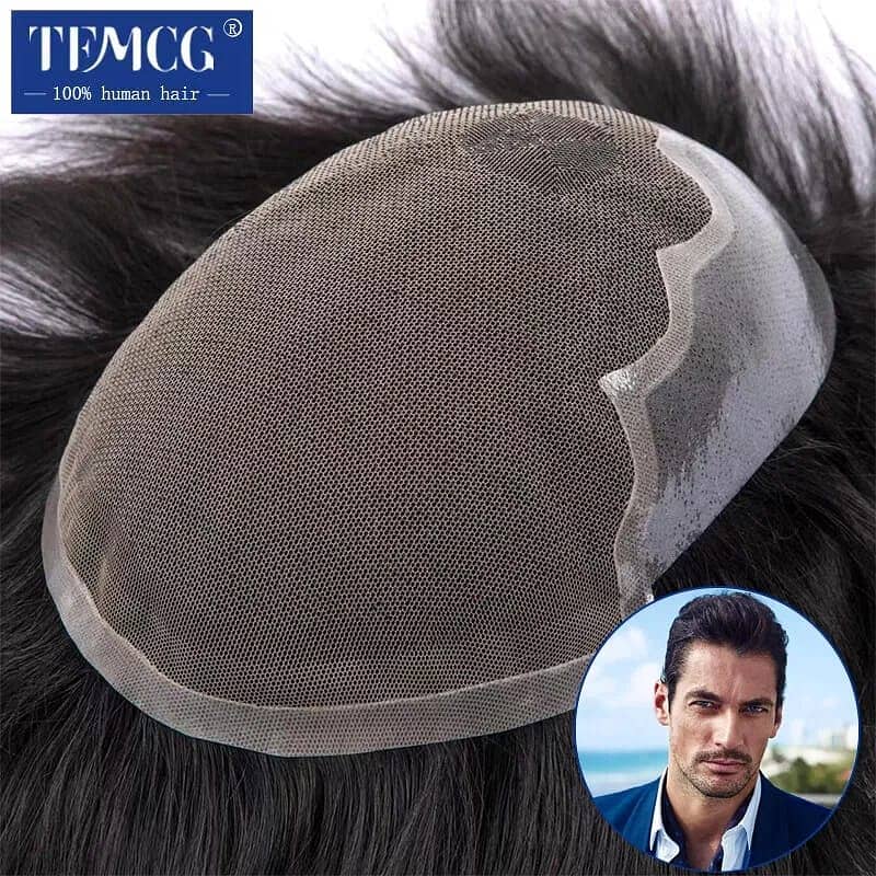 Original Men Hair Units/Hair Patches/hair cut/hair stylish/Hair wig/ 14