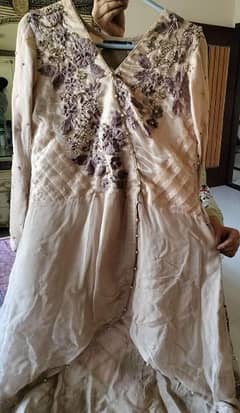 3 piece dress Georgette with tissue frock & banarsi trouser  & dupatta