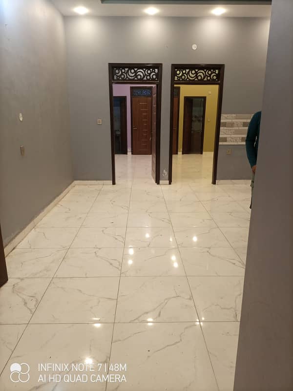 3 bed dd brand new west open first floor portion available for rent at azizabad 4