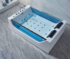 sale on free standing tubs in black and blue color