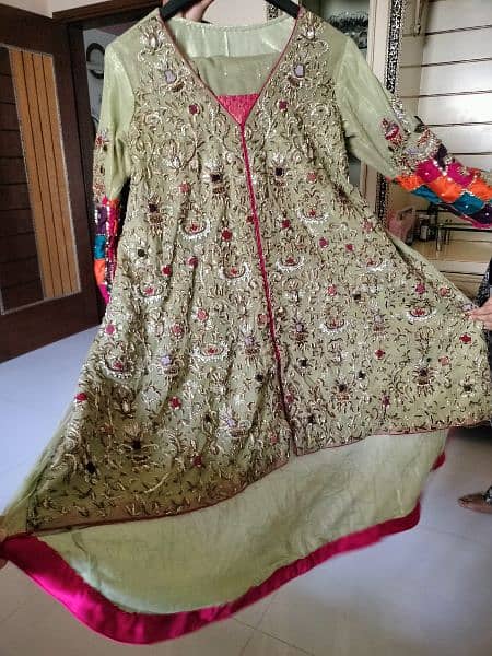 3 piece dress moonlight tail style frock & banarsi trouser and dupatta 3