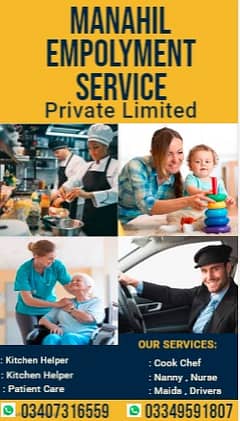 Couple Maid | Cook | Helper Driver | Baby sitter| Patient care | Maid