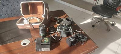 Canon A-1 camera with lenses
