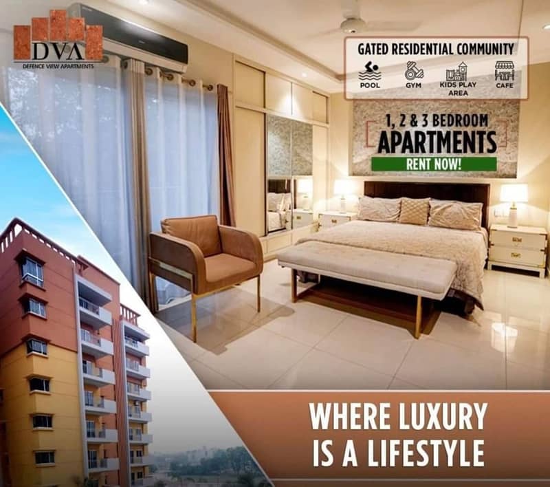 2 Bedrooms Apartment Available For Rent In Defence View Apartments | DHA Phase 4 17