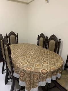 sheesam wood dining table with 6 chairs