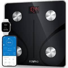 RENPHO Body Fat Analyzer with Bluetooth. Body weight is displayed on t