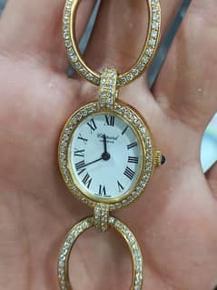 Chopard Ladies Watch 18k Gold VVS Diamonds/ branded watch