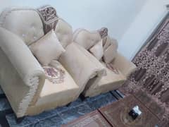 velvet Taj sofa saven seater sofa 3 table glass table