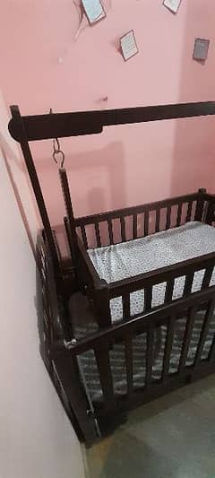 Baby double cot, with genuine wood