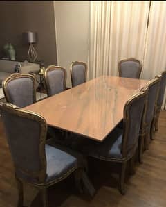Elegant Marble Dining Table Set