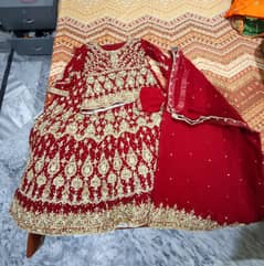 bridal barat Lehenga Hand Made Full embroidery Design red color