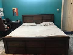 King wooden bed with matress