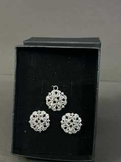 delicate zircon silver earrings + pendants